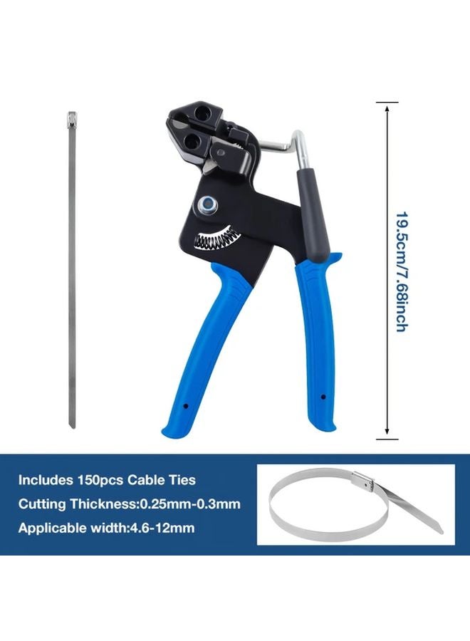 151 Pcs Metal Cable Tie Plier Kit With Stainless Steel Zip Ties Tension Cutting Tool - Image 3