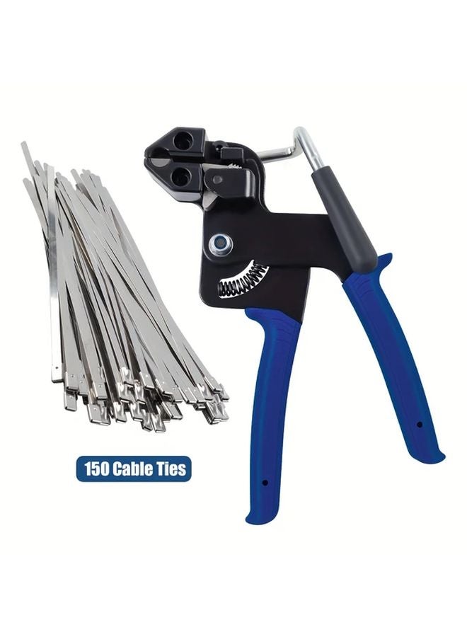 151 Pcs Metal Cable Tie Plier Kit With Stainless Steel Zip Ties Tension Cutting Tool - Image 1