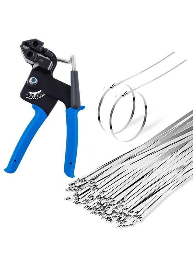 151 Pcs Metal Cable Tie Plier Kit With Stainless Steel Zip Ties Tension Cutting Tool - Image 4