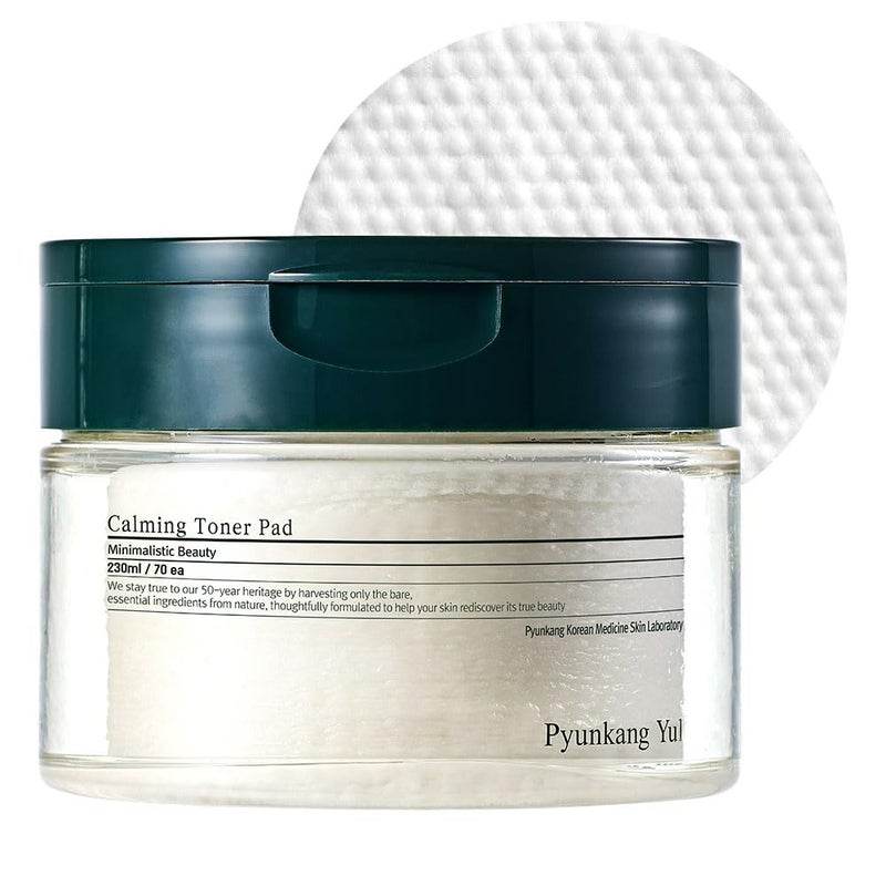 Pyunkang Yul PKY Calming Toner Pad with Tea Tree, 5 Hyaluronic Acids, Removes Dead Skin Cells, Moisturizes, Korean Face Skin Care, Acne Prone & Sensitive Skin, Double-Sided Pad 7.7 fl.oz 70ea - Image 1