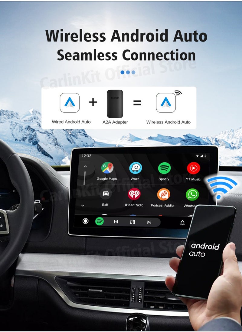 Carlinkit - CarlinKit A2A Wireless Android Auto Dongle Wireless adapter Google assistant Map For 98% Car With Wireless Android Auto 5.8Ghz WiFi Quick Automatic connection FOTA Upgrade - Image 1