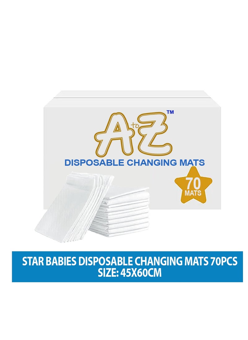 A TO Z A to Z - Disposable Changing Mat size (45cm x 60cm) Large- Premium Quality for Baby Soft Ultra Absorbent Waterproof - Large Pack of 70 - White  - Image 2
