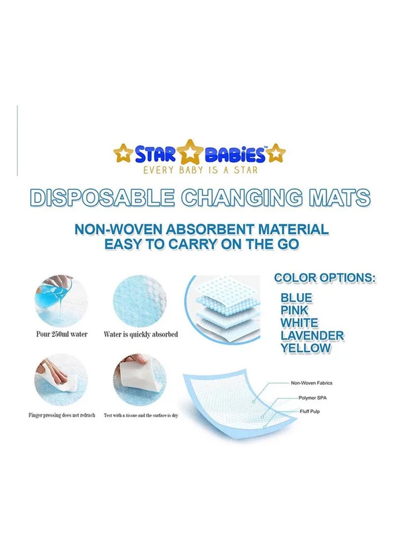 A TO Z A to Z - Disposable Changing Mat size (45cm x 60cm) Large- Premium Quality for Baby Soft Ultra Absorbent Waterproof - Large Pack of 70 - White  - Image 3
