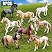 THINKBAY 8PCS 6 Large Horse Figurines Animal Toys for Kids Realistic Plastic Farm Animal Figurines Toys for Toddlers Horse Party Favors Birthday Gift Cake Toppers for Boys Girls - Image 4
