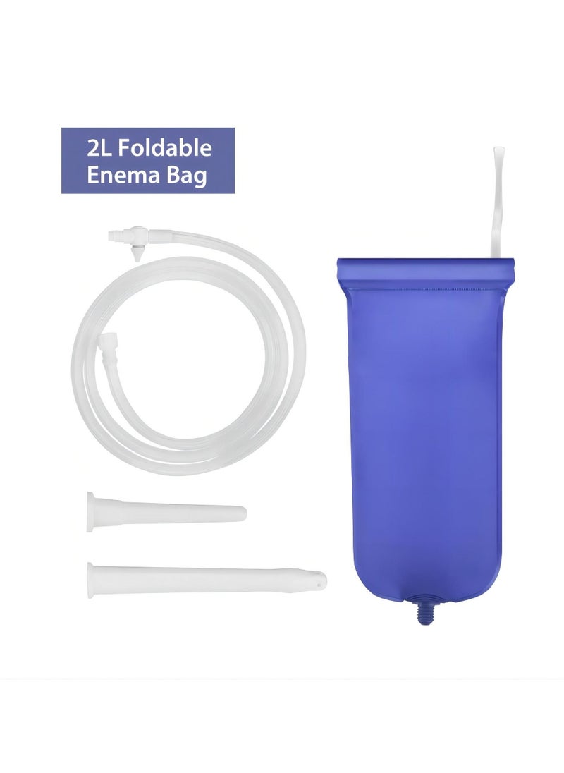 Generic - 2L Reusable Foldable Home Enema Kit For Constipation And Hygiene Blue - Image 1