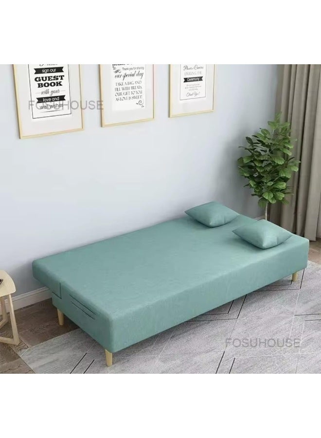 Modern Armless Sofa Bed in Blue - Image 3