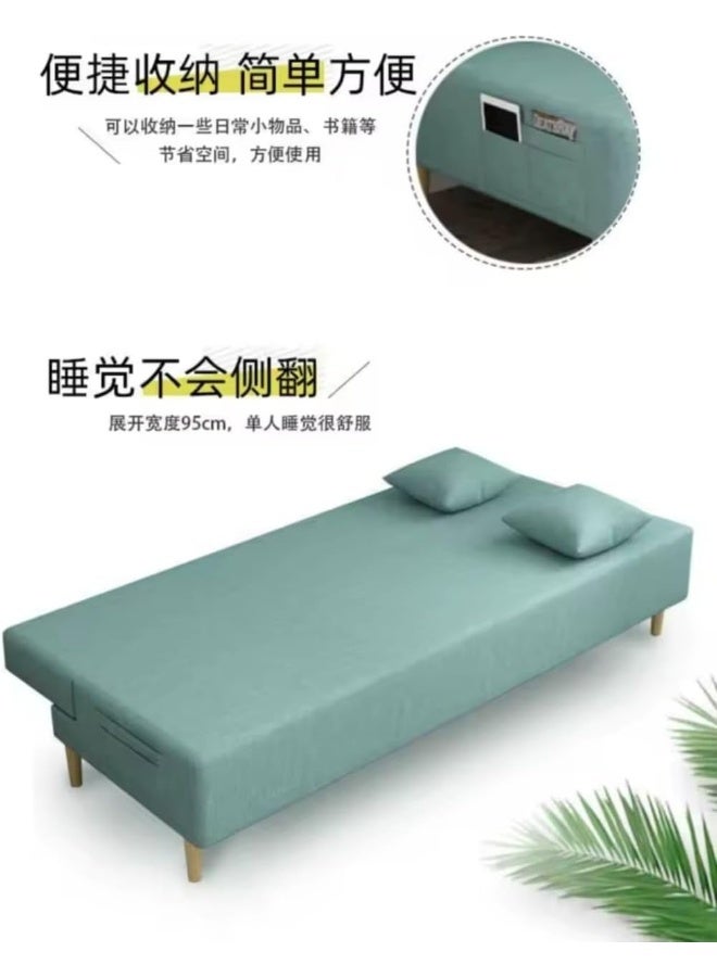 Modern Armless Sofa Bed in Blue - Image 4