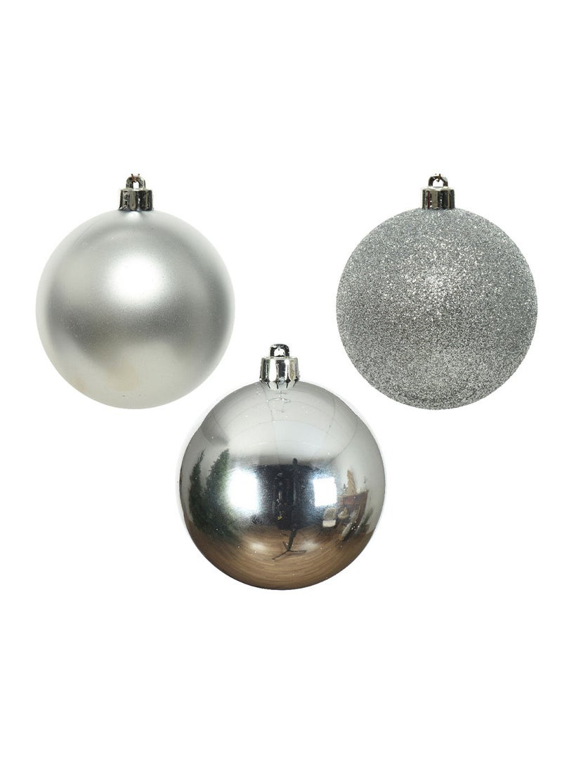 Homesmiths Kaemingk Christmas   Bauble Shatterproof Silver 8Cm Set Of 34 - Image 2