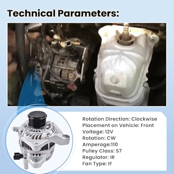 FuseRish 110A 12V Alternator Compatible with Honda Accord 2.4L 2013 2014 2015 Part #: A5TL0581ZC, 31100-5A2-A02, 31100-5A2-A02RM, AHGA88, 14489, 11999 - Image 4