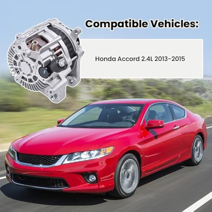 FuseRish 110A 12V Alternator Compatible with Honda Accord 2.4L 2013 2014 2015 Part #: A5TL0581ZC, 31100-5A2-A02, 31100-5A2-A02RM, AHGA88, 14489, 11999 - Image 2