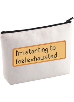 KUIYAI KUIYAI Stardew Game Inspired Cosmetic Bag Farming Simulation Game Gift Cozy Gaming Gift I'm Starting to Feel Exhausted Makeup Bag For Player (FeelExhausted Mup) 