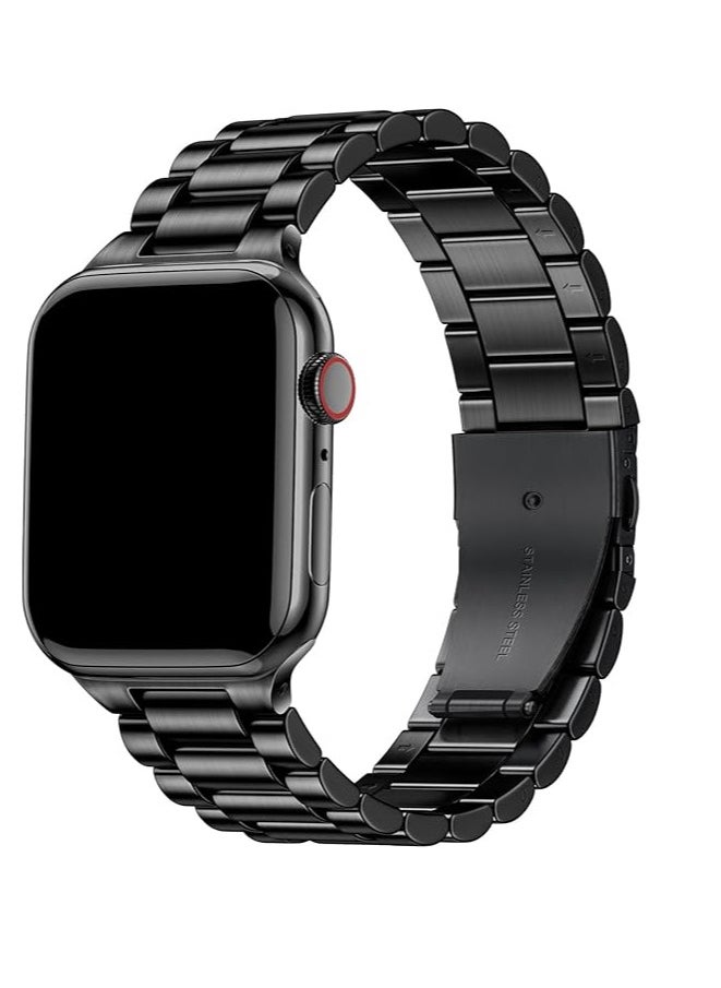 Generic - stainless steel band smartwatch replacement strap compatible with Apple watch Ultra iwatch Series 8/7/6/5/4/3/2/1 SE 49mm 45mm 44mm 42mm - Image 1