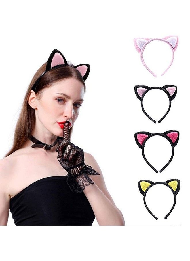 ericotry 2 Pcs Women And Girls Cute Lovely Plush Cat Ears Plush Headband Hair Hoops Headwear Head Wrap Hairband Hair Bands Suitable For Cosplay Holiday Party (Random Color)  - Image 3