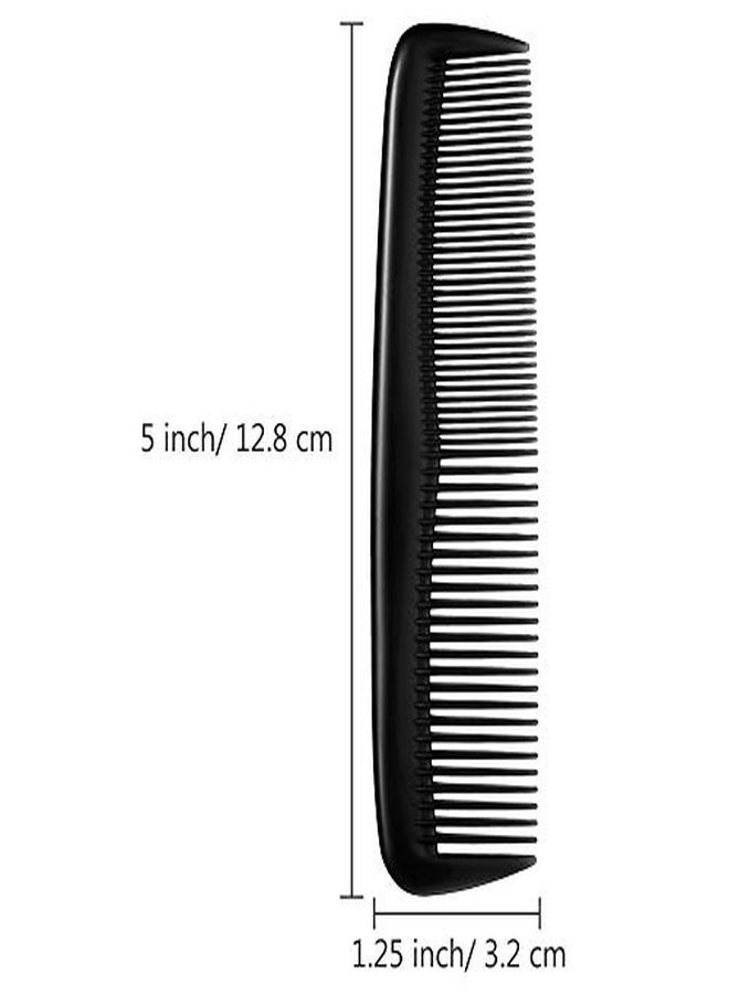 Leinuosen 12 Pieces Hair Combs Set Pocket Fine Plastic Hair Combs For Women And Men, Fine Dressing Comb (Black) - Image 2