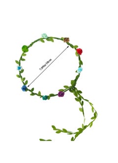 Kaptin 20 Pack Multicolor Flower Crown Headband Women Girl Fashion Floral Crown Garland Headbands For Festival Celebration Wedding Party Without Anchor Strap(20Pcs)  - Image 2