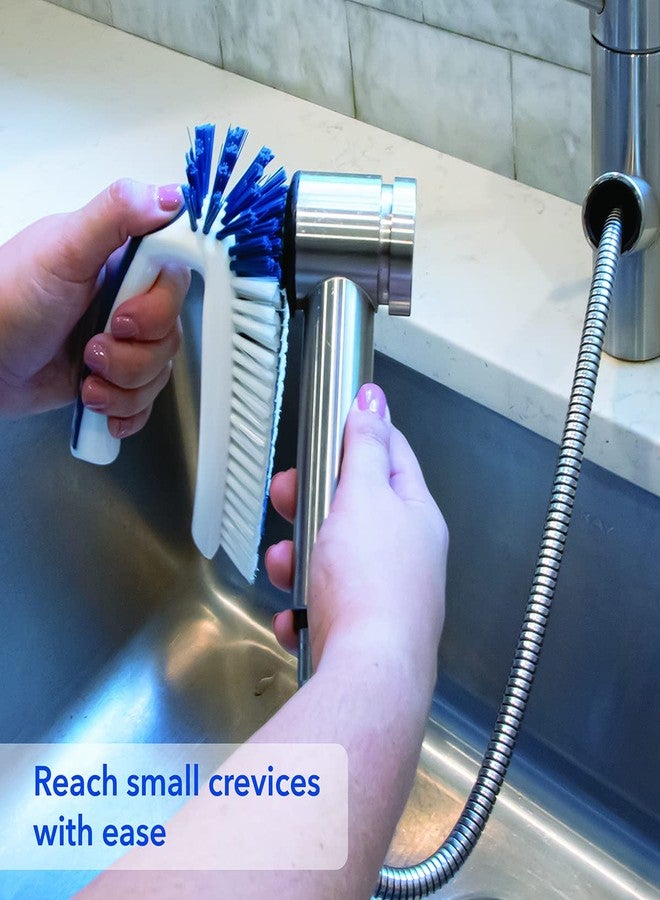 Unger Multi-Purpose Counter and Fixture Scrub Brush, Non-Slip Small Household Cleaning Supplies, Removes Dirt and Grime from Bathroom Sinks, Kitchen Countertops, and Faucets - Image 5