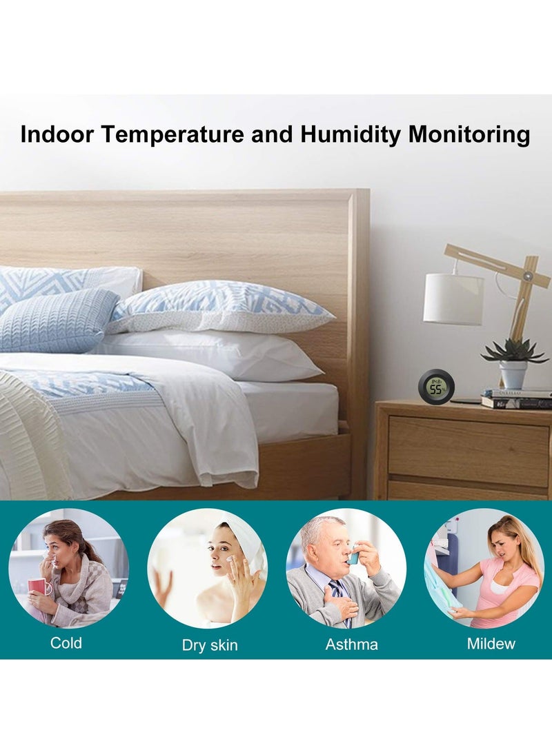نيبمينينت Mini Hygrometer Thermometer, 3 Pcs Digital LCD Monitor Indoor Outdoor Humidity Meter Gauge for Greenhouse Basement Baby Room, Fahrenheit (℉) or Celsius(℃) - Image 5
