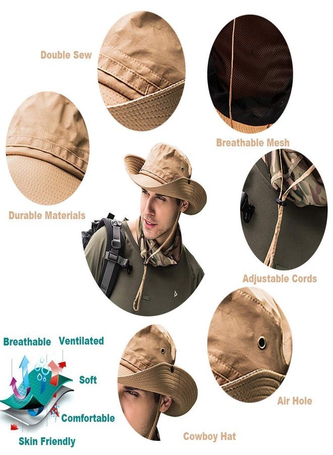 Gustave Men's and Women's UPF 50+ UV Protection Wide Brim Waterproof Safari Sun Bonnie Hat (Khaki, Free Size) - Image 2