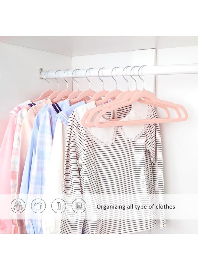 RollsTimi  Velvet Non-Slip Suit Clothes Hangers,360° Rotating Hook Pink - Image 2