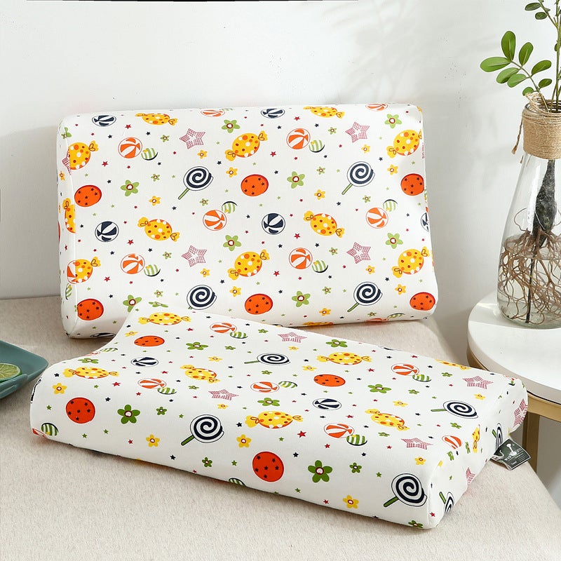 Children'S Pillow Kidsren'S Latex Pillow Infant Pillow Core Cartoon Cotton Pillowcase Natural Latex Type A Latex Pillow - Image 3