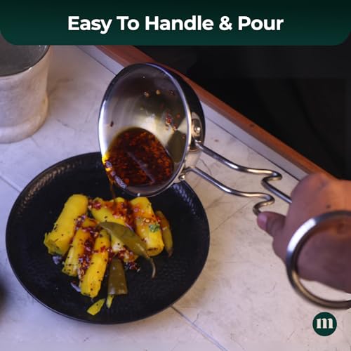 MARU Triply Stainless Steel Tadka Pan – Heavy Gauge 300ml with Long Grip & Balance Design Handle, Perfect for Flame & Induction Cooking - Image 5