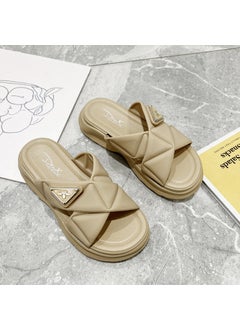 Generic Summer Chic Thick-Soled Slippers for Women X with khaki 