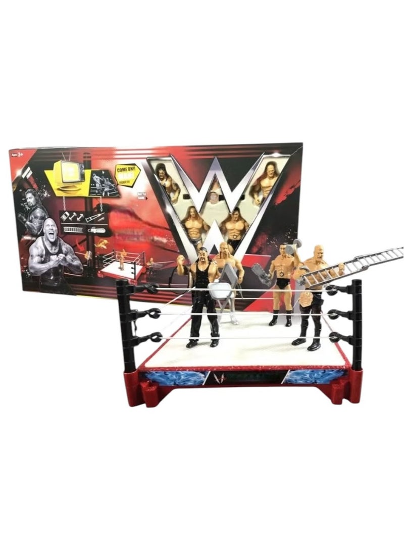 مجموعة مجسمات المصارعة للأطفال، مجسمات متحركة مع حلبة أسلحة، مجموعة Ultimate Kane Warrior Power من WWE - Image 1