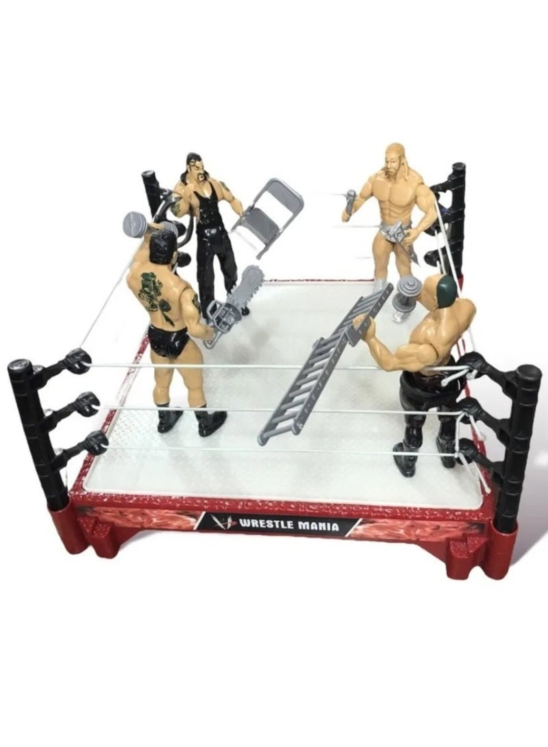 مجموعة مجسمات المصارعة للأطفال، مجسمات متحركة مع حلبة أسلحة، مجموعة Ultimate Kane Warrior Power من WWE - Image 2