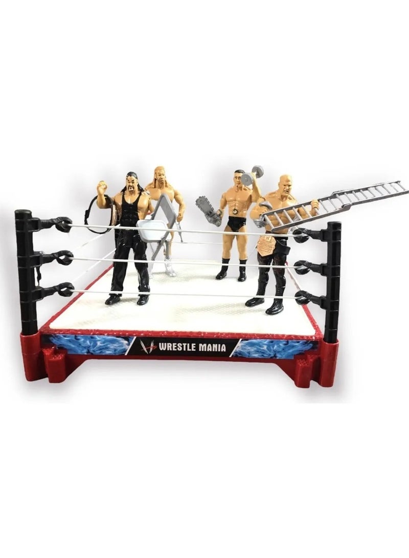 مجموعة مجسمات المصارعة للأطفال، مجسمات متحركة مع حلبة أسلحة، مجموعة Ultimate Kane Warrior Power من WWE - Image 4