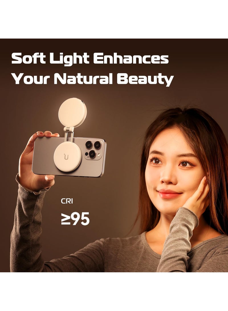 ULANZI Magnetic Selfie Light, LED Fill Light Compatible with Magsafe, LED Selfie Ring Light Included Sticky Ring for Phones, for Selfies/Photography/TikTok/Zoom Calls/Video Conference Color Black - Image 5