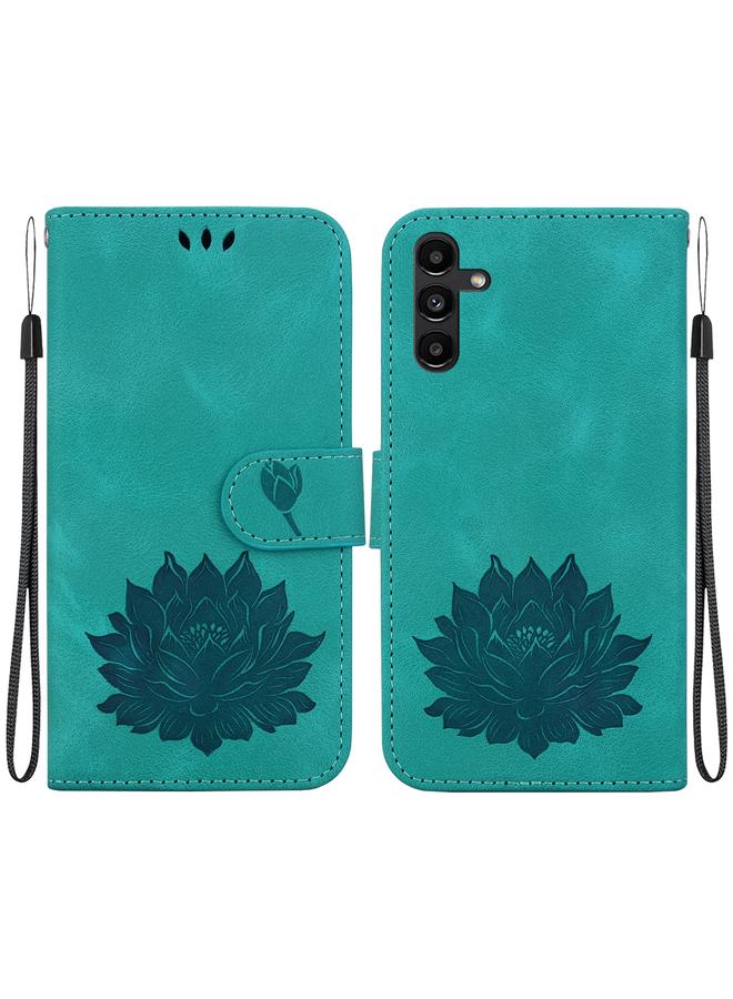 erorex Case For Samsung Galaxy A13 5G Lotus Embossed Leather Phone Case - Image 1