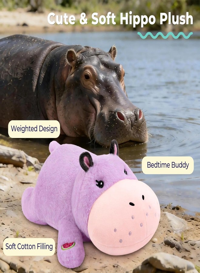Onsoyours Original Weighted Hippo Stuffed Animals - 13.8"|1.8lbs Comfort Hippopotamus Plush, Soft Cute Hugging Plushies Toys Gifts for Kids & Adults - Image 2