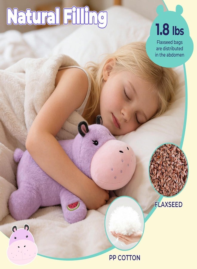 Onsoyours Original Weighted Hippo Stuffed Animals - 13.8"|1.8lbs Comfort Hippopotamus Plush, Soft Cute Hugging Plushies Toys Gifts for Kids & Adults - Image 3