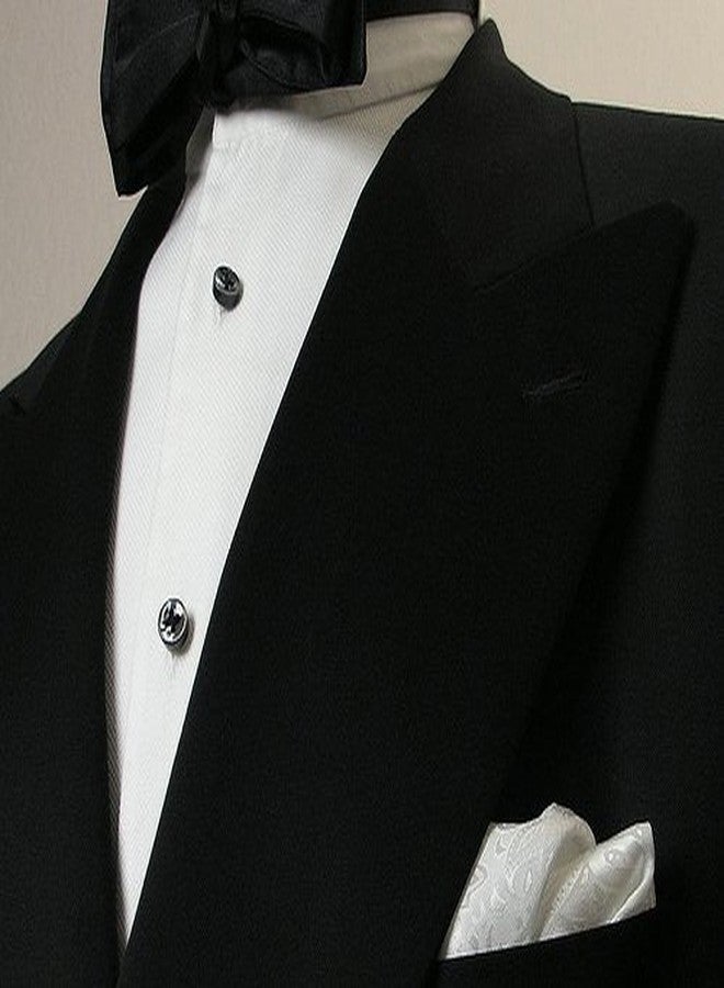 Flairs New York Gentleman's Essentials Weekend Casual White Pocket Square (White/Silver Paisley) - Image 2