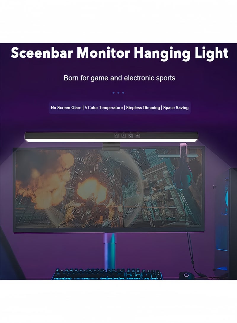 بيتك لمبة شاشة كمبيوتر مع إضاءة RGB، اضاءة شاشة قيمنق للمكتب والألعاب، مصباح فوق الشاشة بدون وهج، لون أسود - Image 2