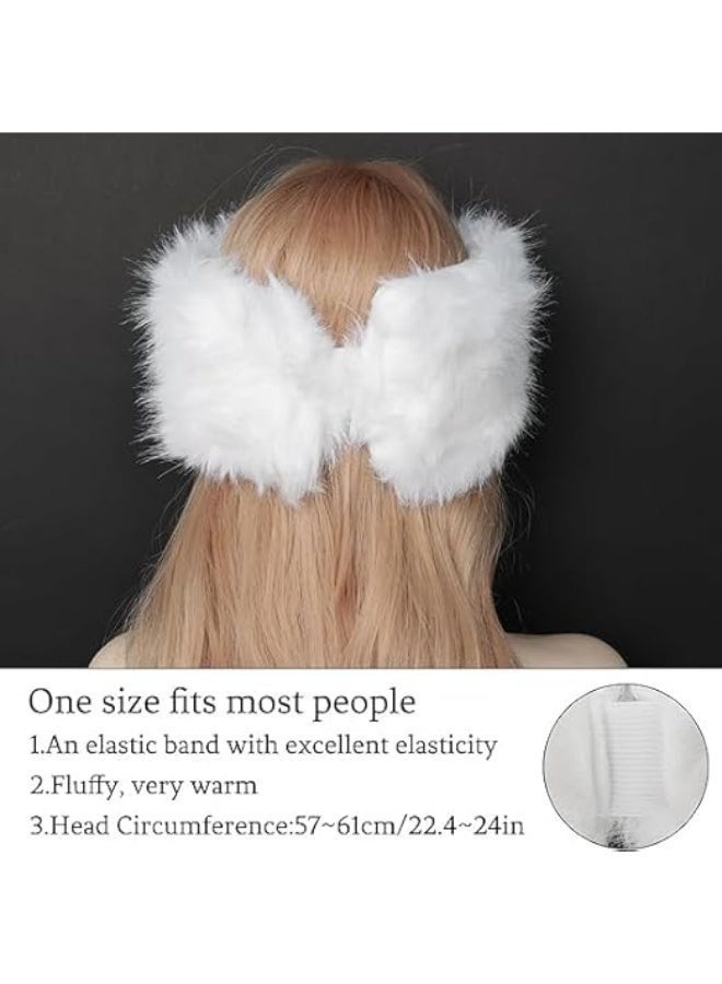 Faux Fur Headband for Women with Elastic Fuzzy Fur Hat Winter Earwarmer Earmuff Furry Headwrap for Cold Weather Ski - Image 4