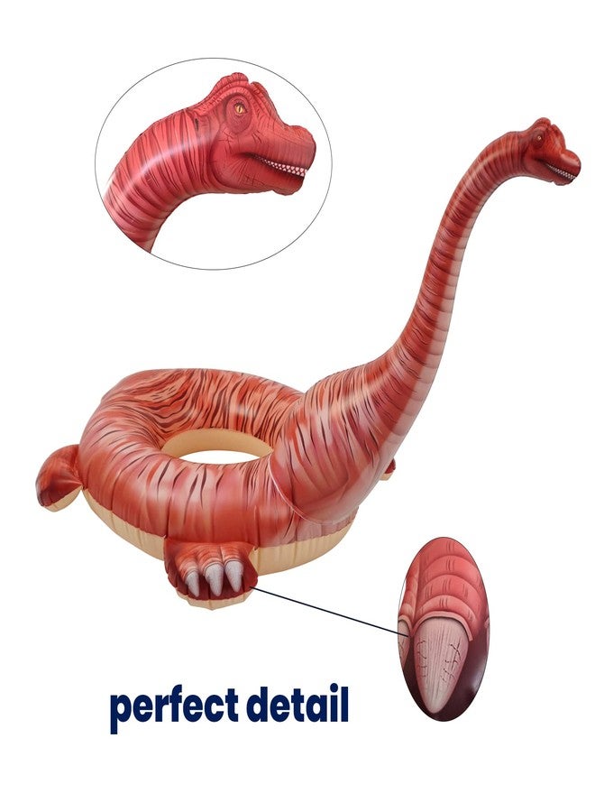 HOHQB Inflatable Dinosaur Pool Float Toys (Lifelike Pool Ring Brachiosaurus) Swimming Ring Toddler Pool floaties Water Party Pool Floats Tube Toy for Kids boy and Girls Age 3-12… - Image 2