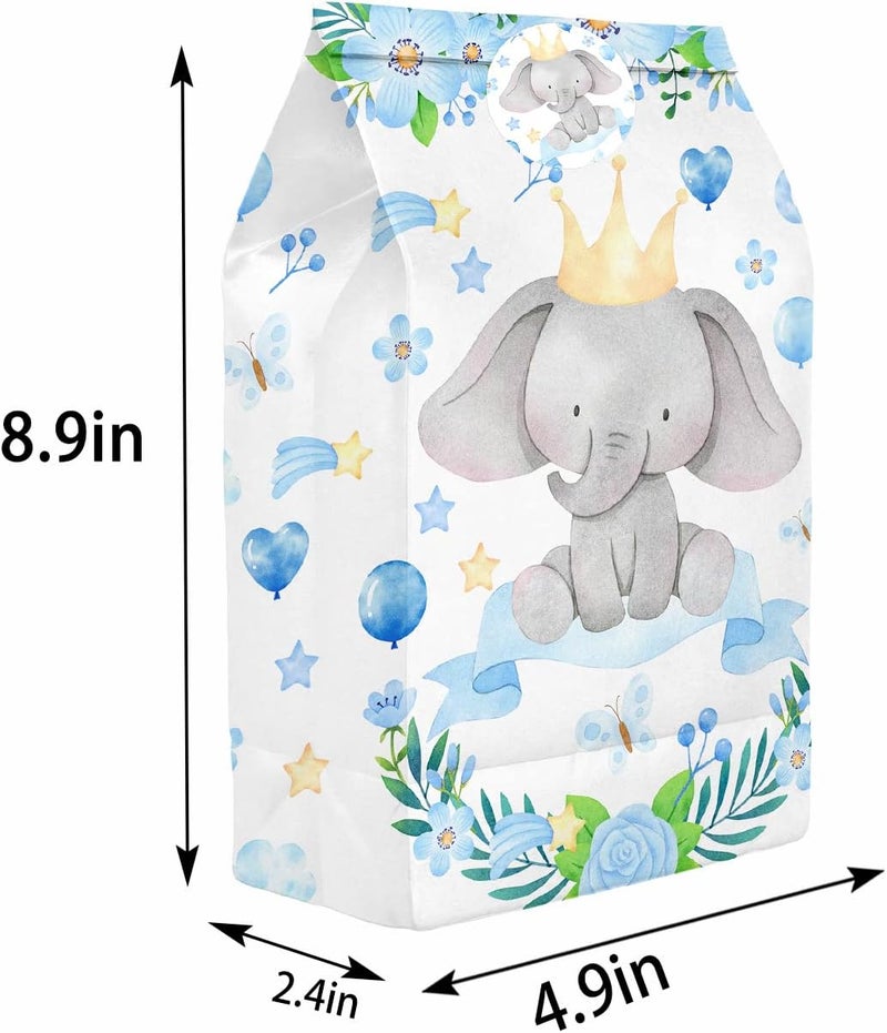 HaPiBiDesign 24 PCS Elephant Party Favor Bags with Stickers - Elephant Party Candy Bags – Elephant Goodie Gift Treat Bags Elephant Themed Birthday Party Supplies - Image 3