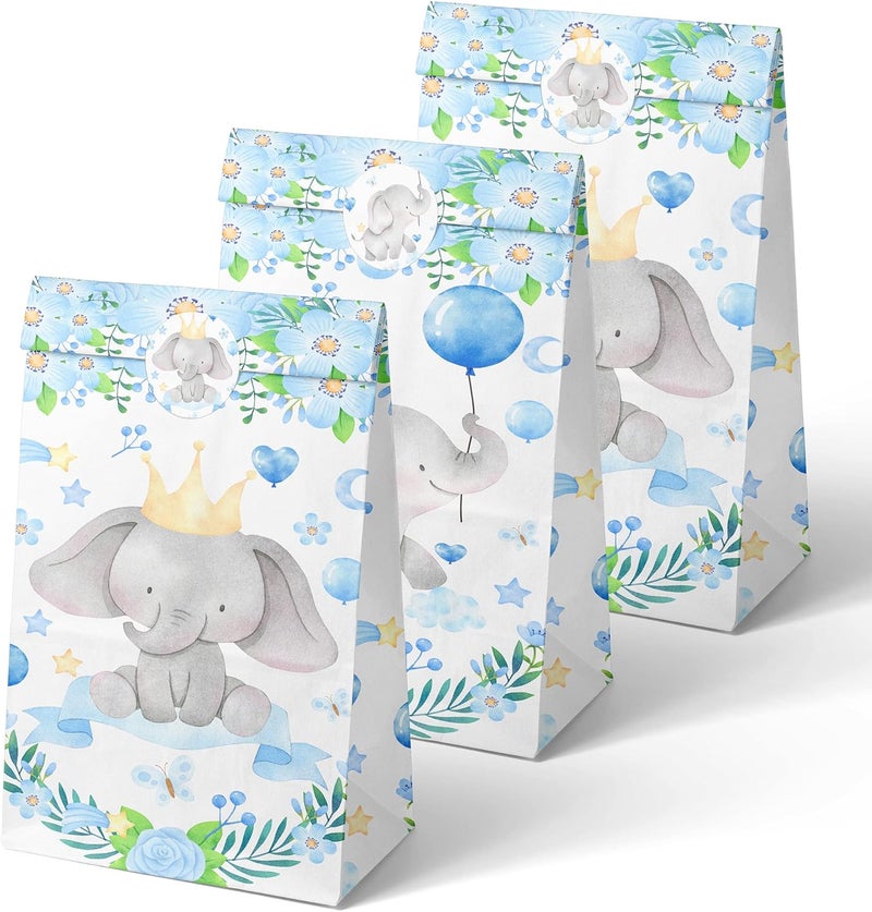 HaPiBiDesign 24 PCS Elephant Party Favor Bags with Stickers - Elephant Party Candy Bags – Elephant Goodie Gift Treat Bags Elephant Themed Birthday Party Supplies - Image 2