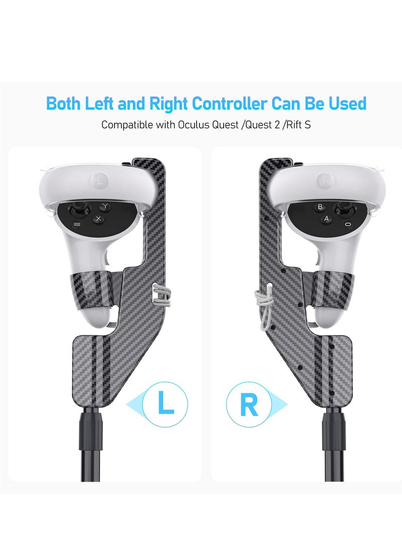 VR Golf Club Extension for Oculus Quest 2 VR Golf Club Adapter Grip Accessory with 2 Controller Caps Bonus Carbon Fiber Golf Club Attached to Enhance Immersive VR Gaming Experience - Image 4