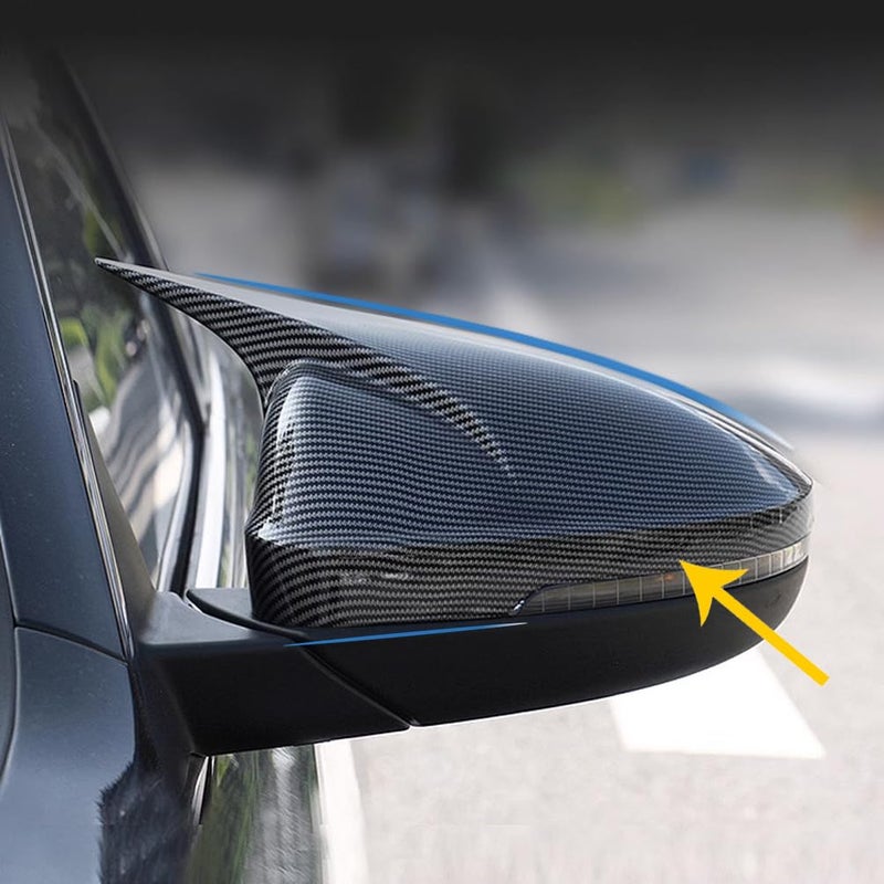 MUXEE New Rear View Mirror Outside Housing Wing Mirror Cover Cap for Kia Forte Cerato K3 2019 2020 2021 2022 2023 2024 ABS Carbon Fiber Sport Interior Accessories