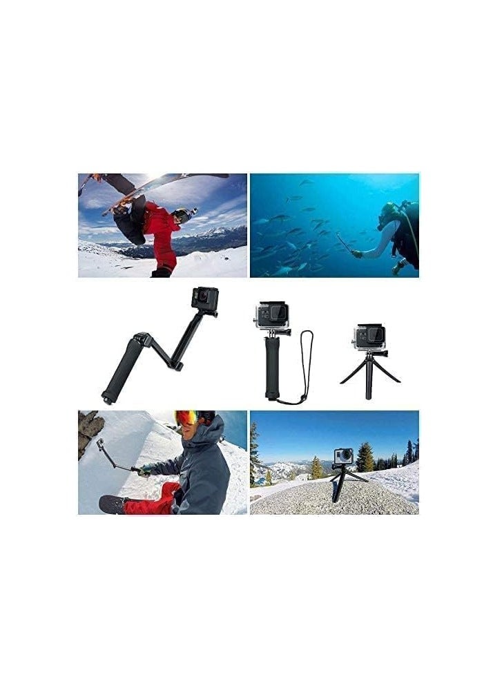 Arabest 3 Way Tripod for GoPro Hero 12/11/10/9/8/7/6/5/4/3/2/1 Session and other Action Cameras, Detachable Extendable Selfie Stick Pole with Hand Grip Stand  - Image 2