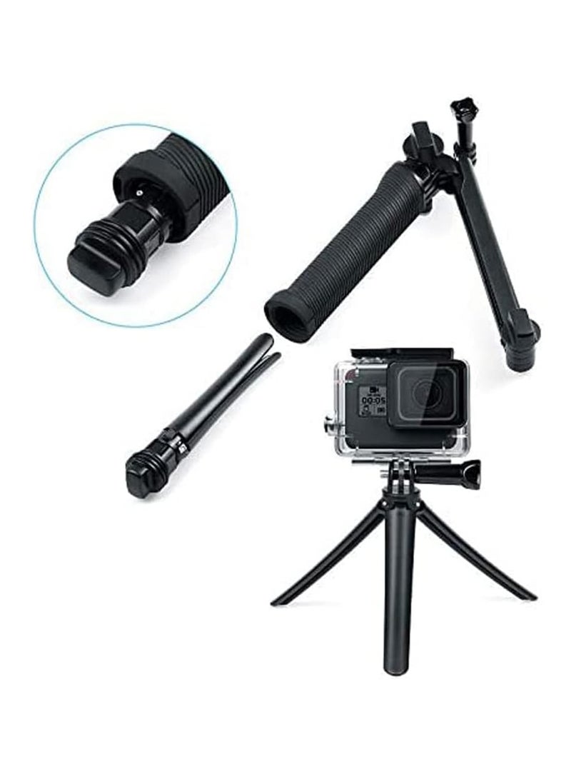 Arabest 3 Way Tripod for GoPro Hero 12/11/10/9/8/7/6/5/4/3/2/1 Session and other Action Cameras, Detachable Extendable Selfie Stick Pole with Hand Grip Stand  - Image 4