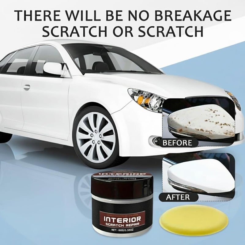KASTWAVE Durability boosted processed material Portable Dashboard Restorer & Car Interior Plastic Repair Kit – Scratch Remover Wax for Car Trim Restoration, Includes Sponge & Wash Towel, Suitable for All Vehicles, 100g Universal design - Image 3