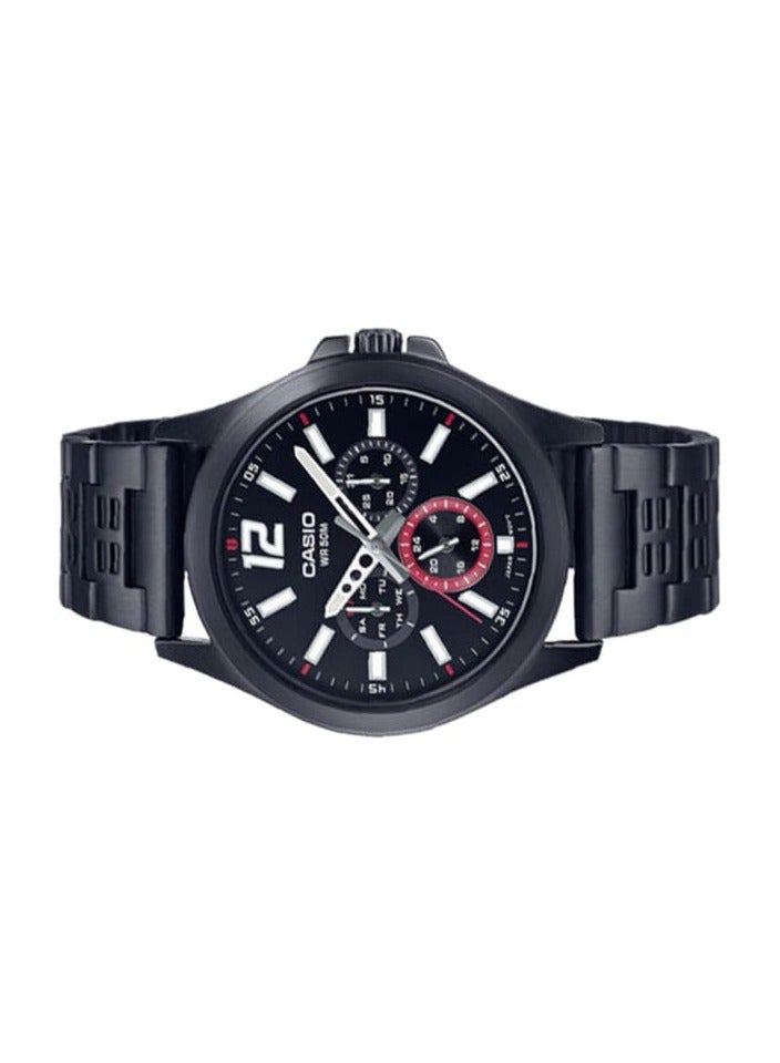 Casio Men Watch Analog Multi  Black Dial Stainless Steel MTP-E350B-1BVDF - Image 2