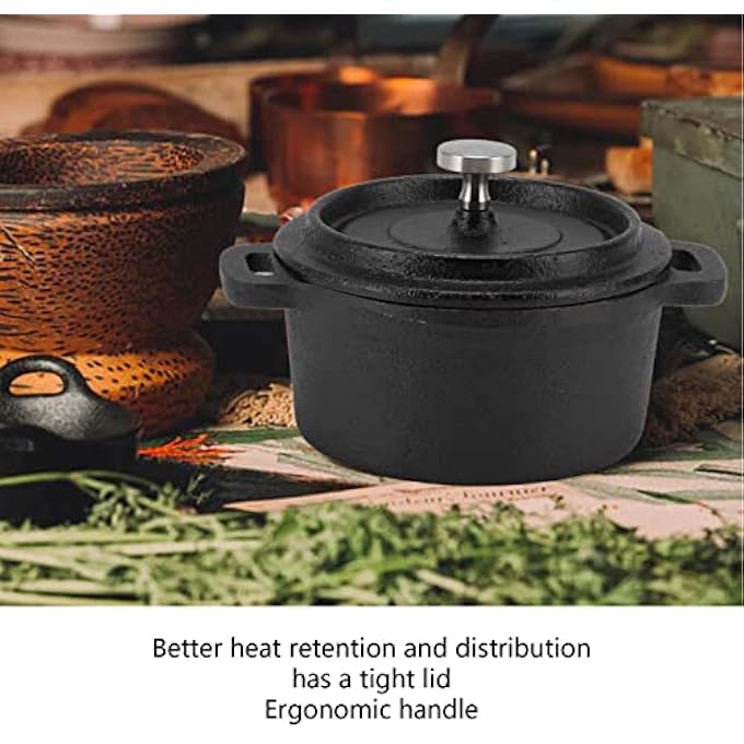 rayihni Cast Iron Pot Traditional Dutch Slow Cooker Pasta Grill Oven - Image 5