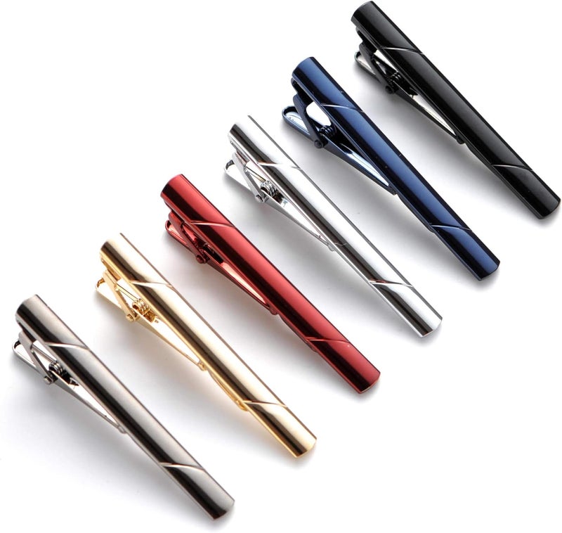 QIMOSHI Tie Clips for men Tie Bar Clip Set for Regular Ties Necktie Wedding Business Tie Pin Clips - Image 1