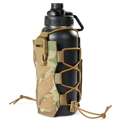 OneTigris Molle Water Bottle Holster, 32oz Adjustable Water Bottle Holder Tactical Water Bottle Pouch Lightweight Kettle Pouch Belt Bottle Carrier Bag with Straps for Outdoor Sports - Image 1