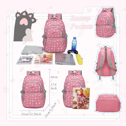VIDOSCLA Dog Paw Girls Backpack Primary Book Bag School Bag for Boys - Image 2