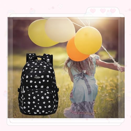 VIDOSCLA Dog Paw Girls Backpack Primary Book Bag School Bag for Boys - Image 3